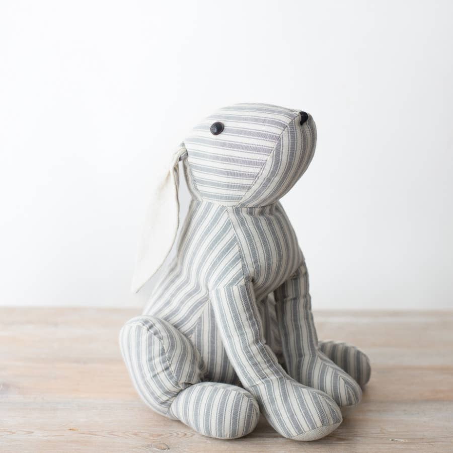 Grey Stripped Rabbit Door Stop, 32cm