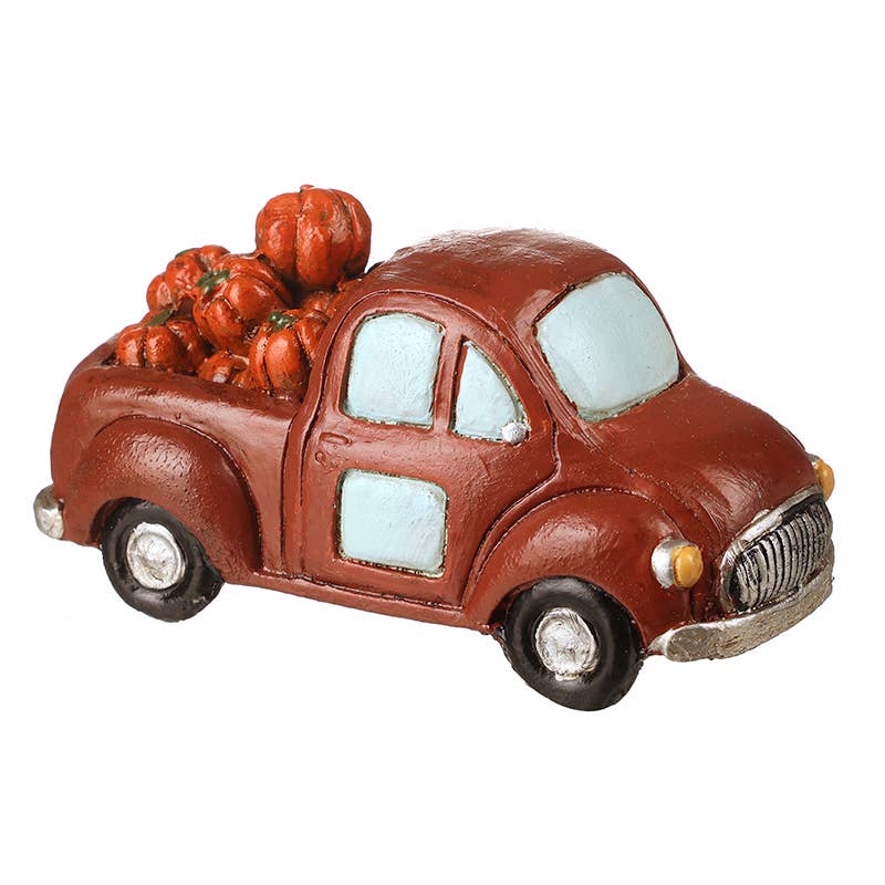 Autumn-BROWN RESIN PUMPKIN TRUCK