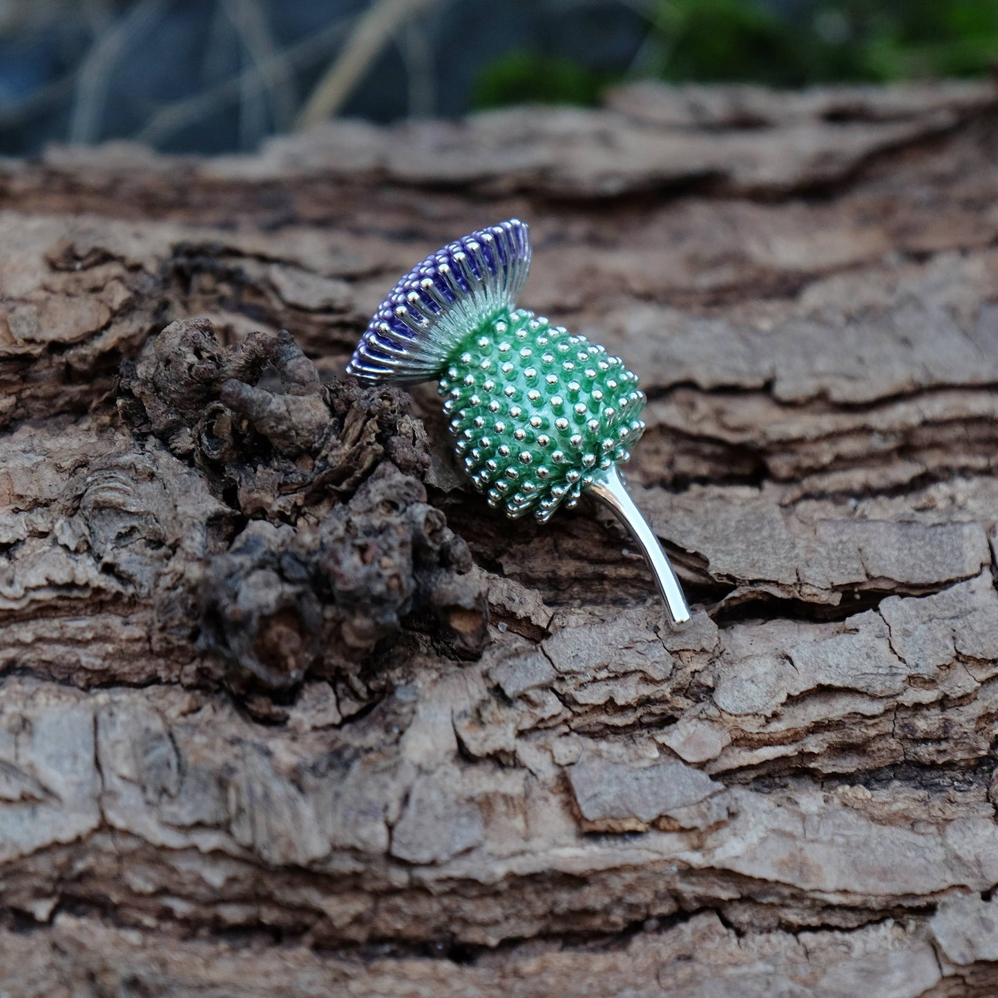 Thistle Purple Flower Brooch