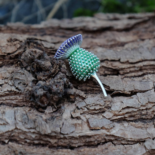 Thistle Purple Flower Brooch