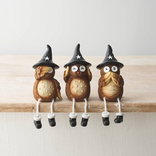 Witch Owls, 3 Assorted