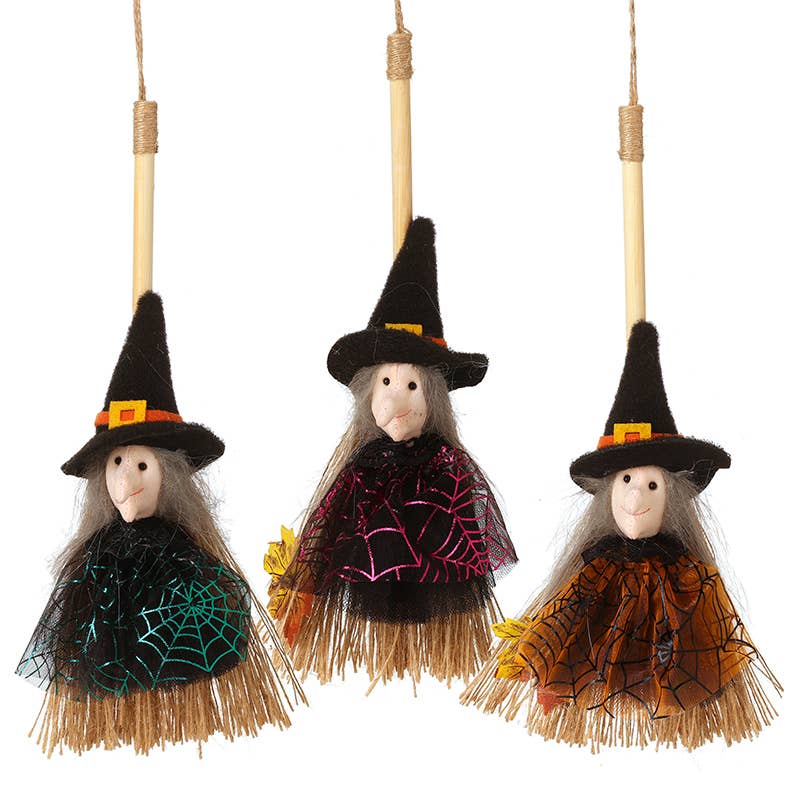 Halloween -HANGING WITCH IN WEB DRESS MIX