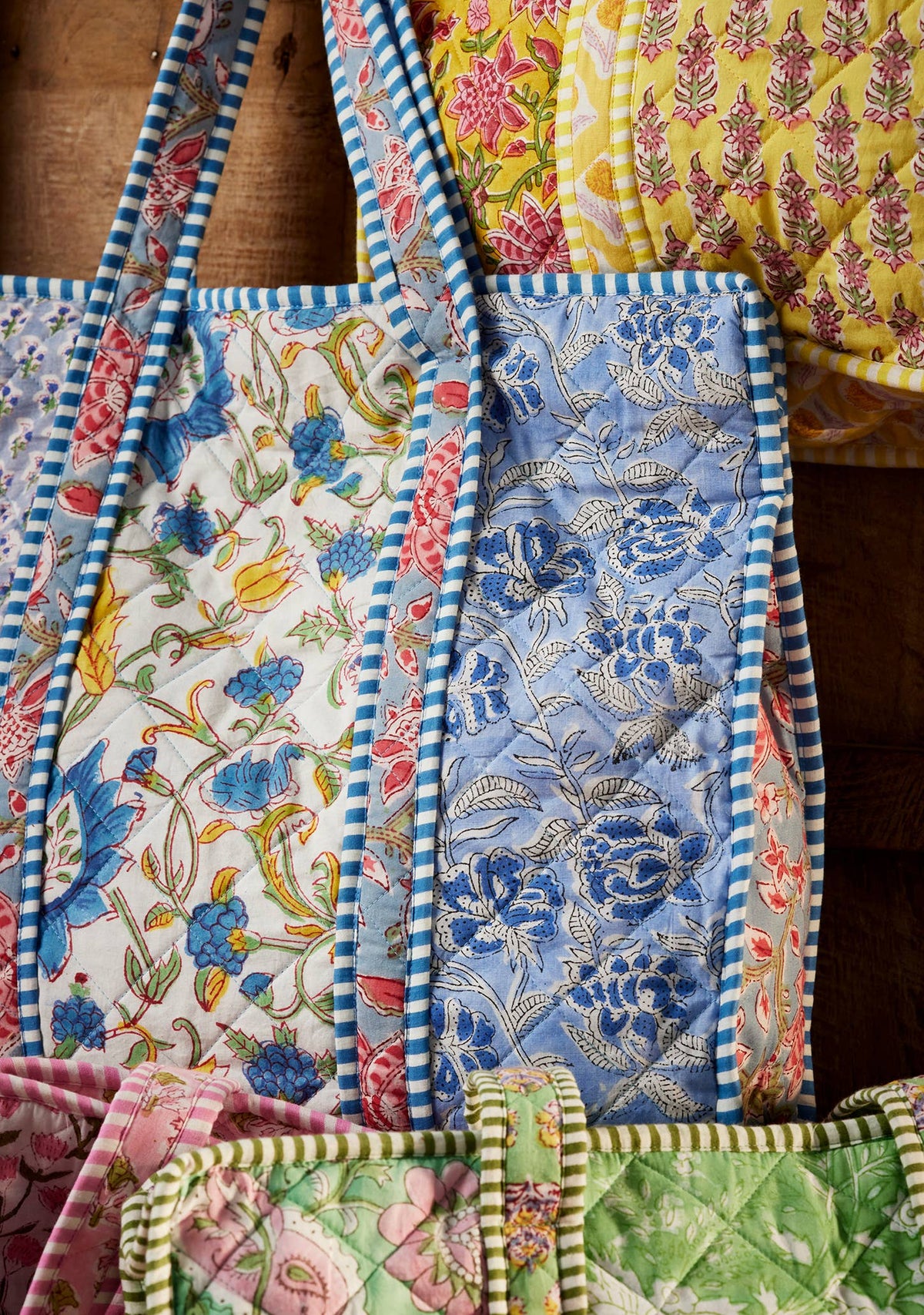 Patchwork Block Print Shopping bag