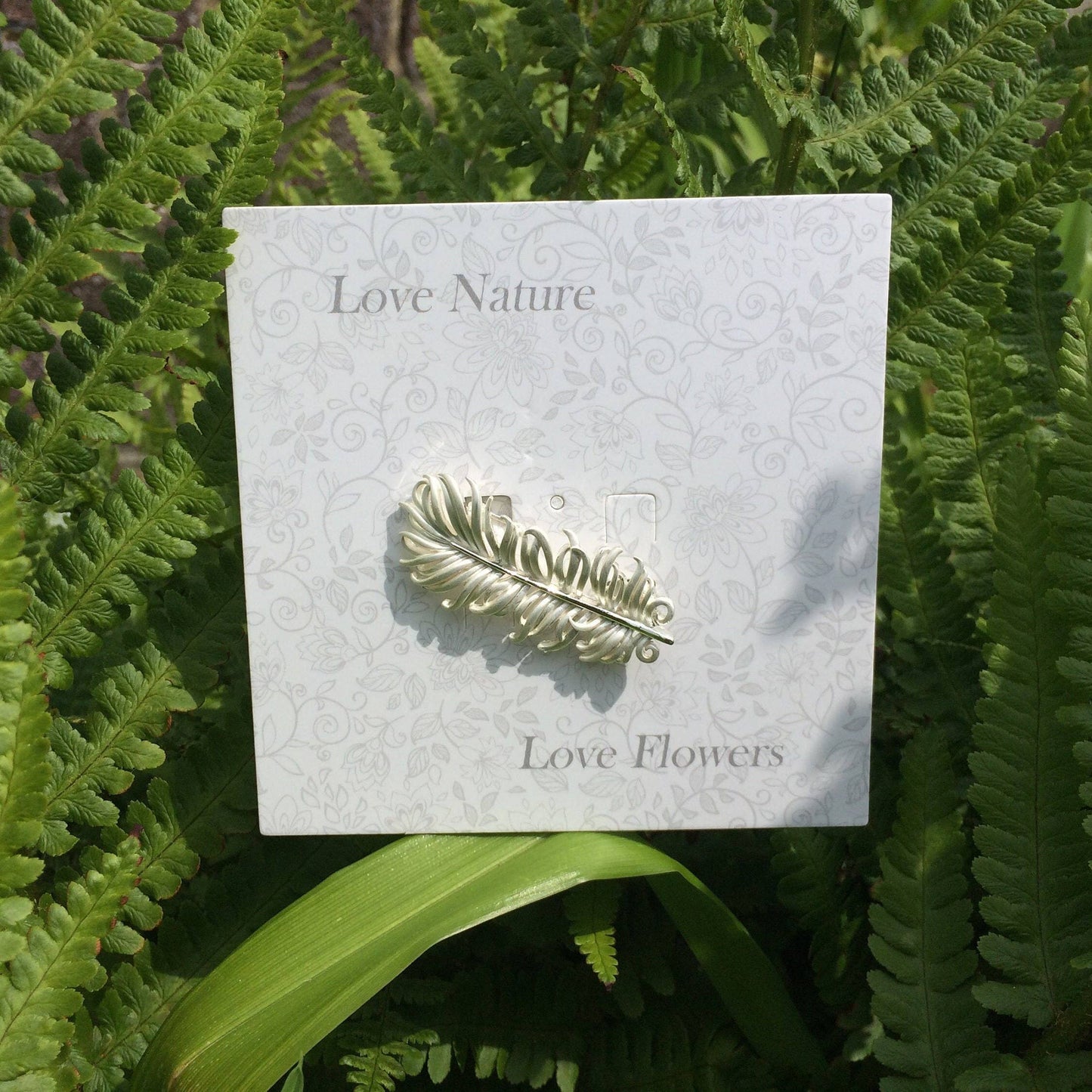 Feather White Brooch