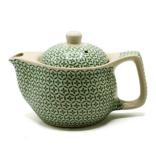 TeaP-11 - Small Herbal Teapot - Green Mosaic