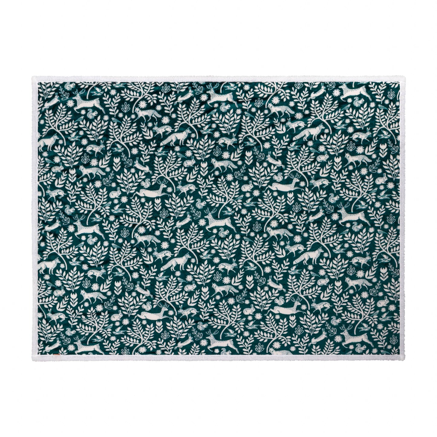 Skandi Woodland Sherpa Fleece Throw Forest