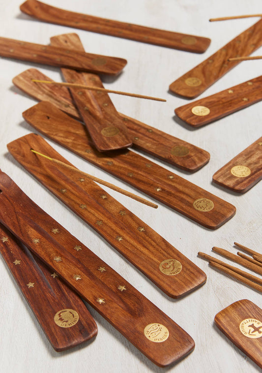 Zodiac Incense Holder, Natural, Brass
