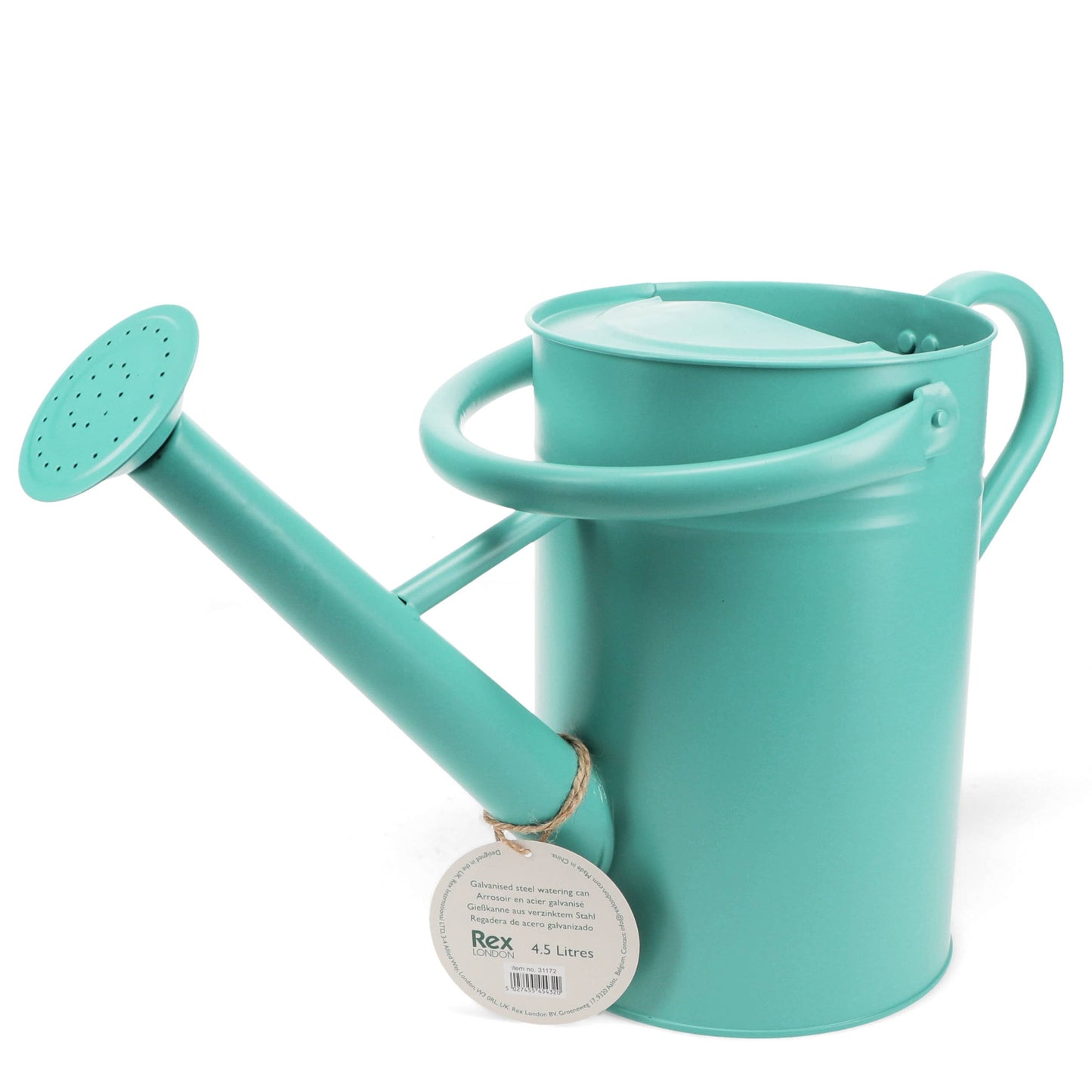 Galvanised steel watering can 4.5L - Aqua