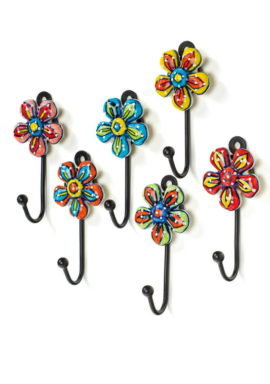Hand Painted Ceramic Daisy Hook