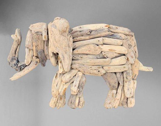 Driftwood Elephant Wall Plaque - 60 cm.
