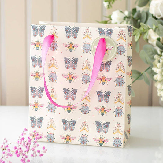 23cm Pastel Floral Bug Print Gift Bag