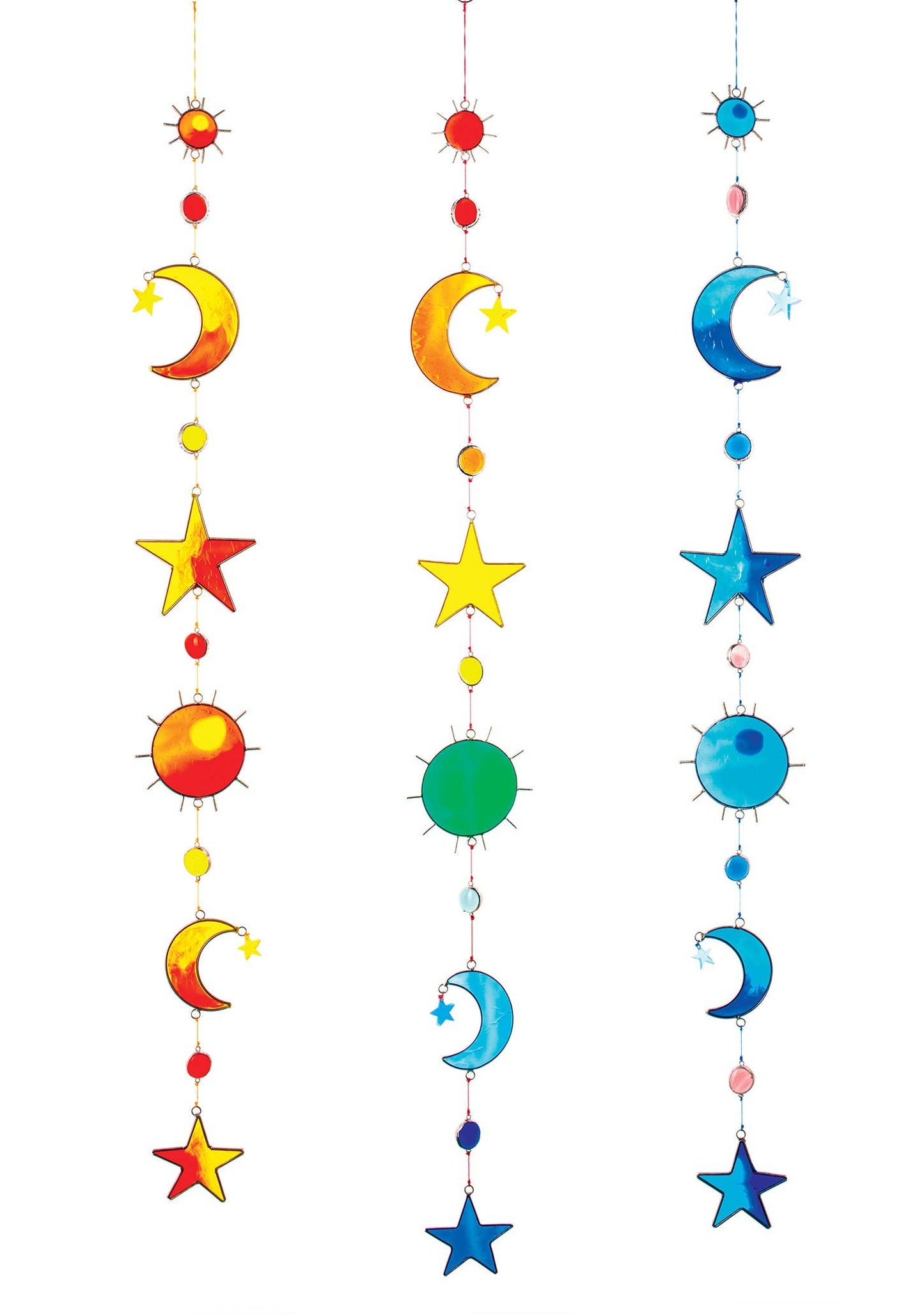 Sun, Moon, Star Resin Suncatcher with Beads