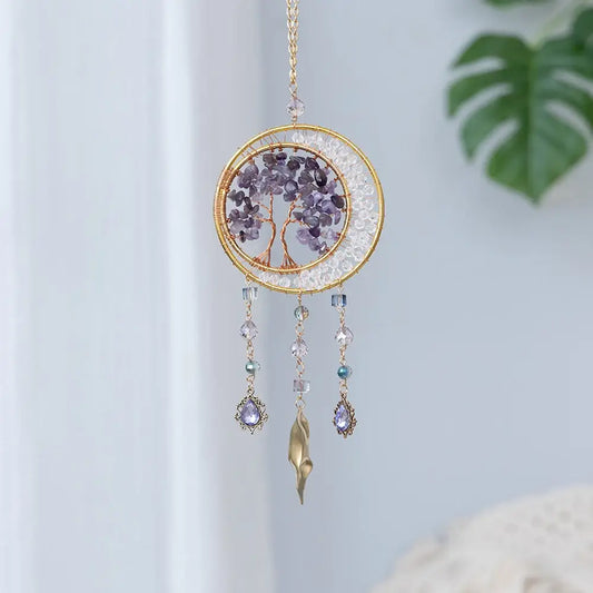 Amethyst Tree of Life Beaded Hanging